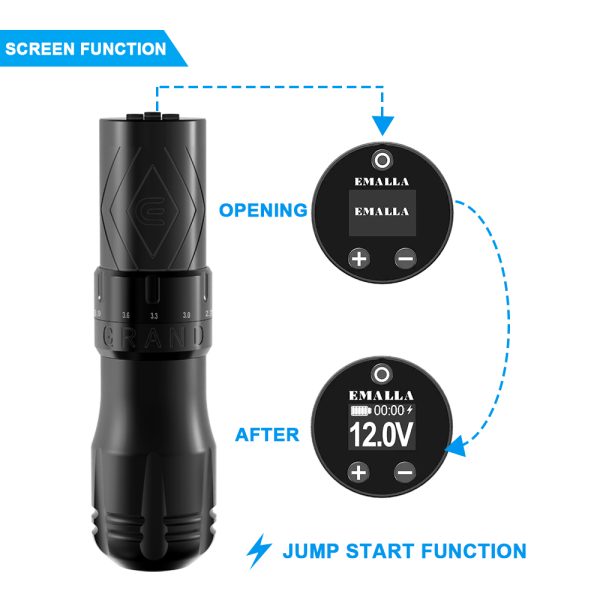 Emalla GRAND Wireless Tattoo Pen - Black - imagine 3